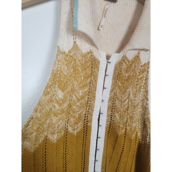 Free People Women's Sz. XS Peplum Polo Crochet Sleeveless Sweater - Picture 3 of 9